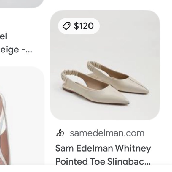 San Edelman White Pointed Toe Whitney Slingback - Picture 14 of 15